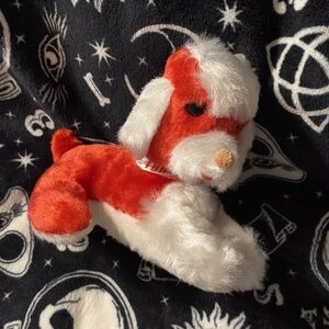 Vintage Mohair Red White Valentines I Love You Poodle Dog Plush Stuffed Animal